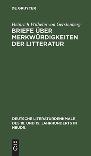 Briefe Über Merkwürdigkeiten Der Litteratur
