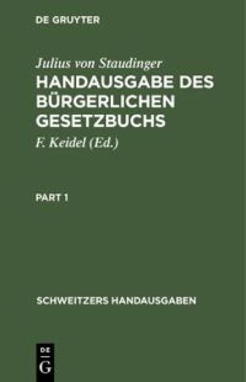 Handausgabe Des Bürgerlichen Gesetzbuchs