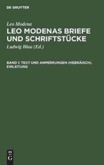 Text Und Anmerkungen (Hebräisch). Einleitung
