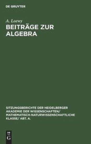 Beiträge Zur Algebra