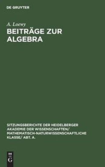 Beiträge Zur Algebra