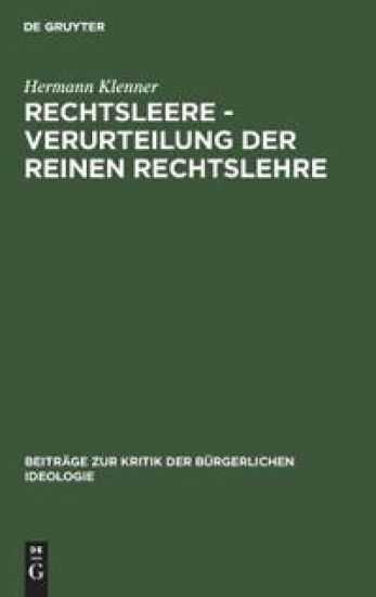 Rechtsleere - Verurteilung Der Reinen Rechtslehre