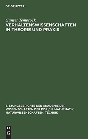 Verhaltenswissenschaften in Theorie Und PRAXIS