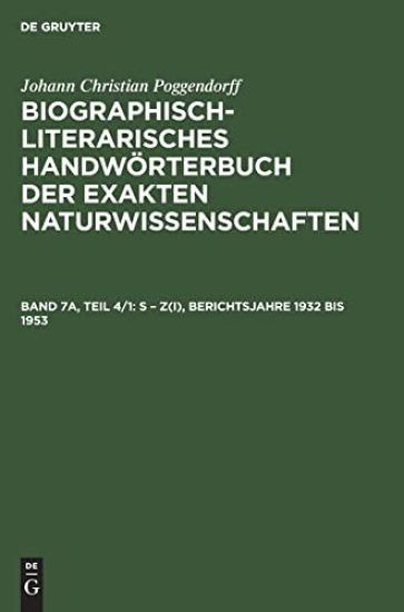 S - Z(i), Berichtsjahre 1932 Bis 1953