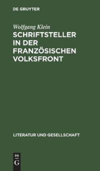 Schriftsteller in Der Französischen Volksfront
