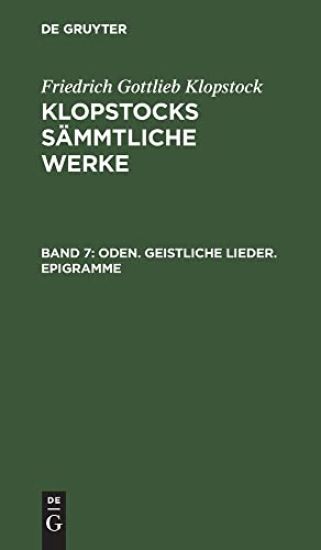 Oden. Geistliche Lieder. Epigramme
