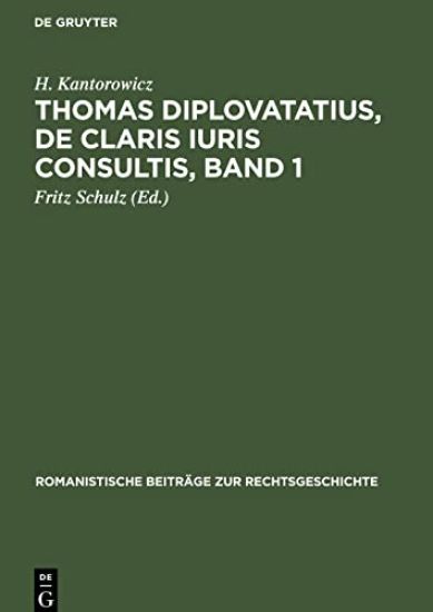 Thomas Diplovatatius, de Claris Iuris Consultis, Band 1