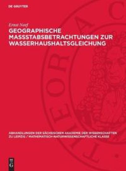 Geographische Massstabsbetrachtungen zur Wasserhaushaltsgleichung