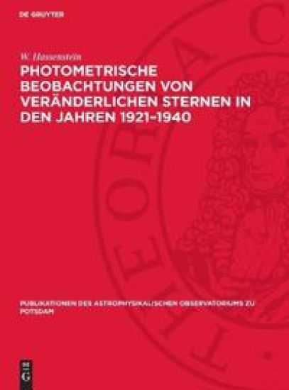 Photometrische Beobachtungen Von Veränderlichen Sternen in Den Jahren 1921-1940