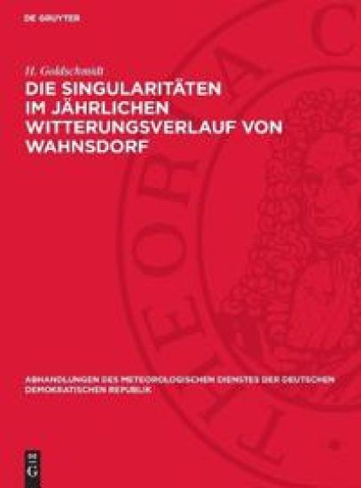 Die Singularitäten Im Jährlichen Witterungsverlauf Von Wahnsdorf