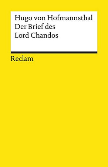 Der Brief des Lord Chandos – Hugo von Hofmannsthal, kirjan kansikuva