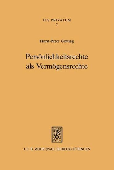 Persönlichkeitsrechte als Vermögensrechte