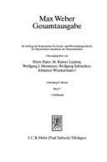 Max Weber-Gesamtausgabe