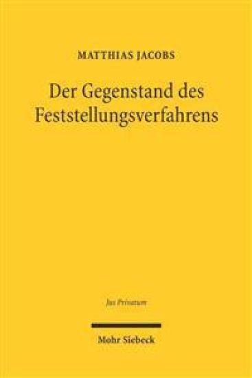 Der Gegenstand des Feststellungsverfahrens