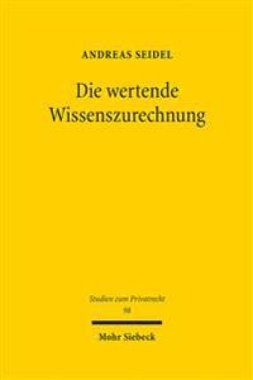 Die wertende Wissenszurechnung – Andreas Seidel, kirjan kansikuva