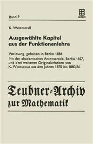 Ausgewählte Kapitel aus der Funktionenlehre