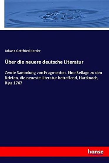 Über die neuere deutsche Literatur – Johann Gottfried Herder, kirjan kansikuva