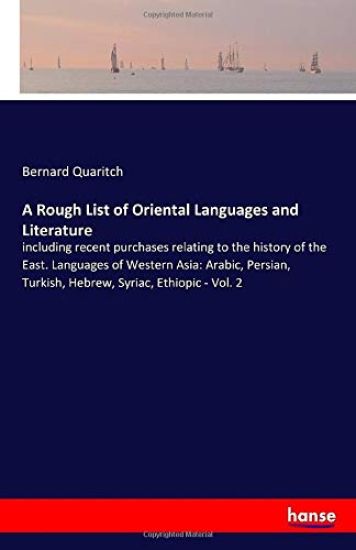 A Rough List of Oriental Languages and Literature
