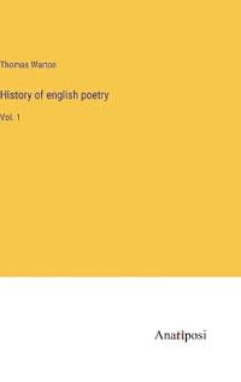 History of english poetry