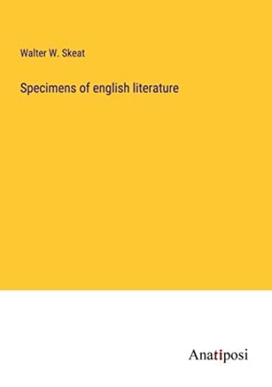 Specimens of english literature – Walter W Skeat, kirjan kansikuva
