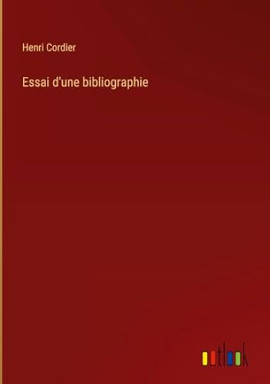 Essai d'une bibliographie