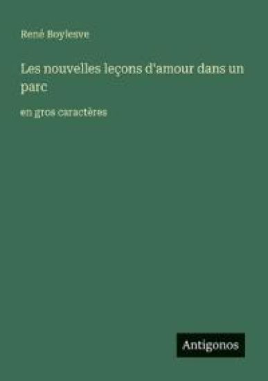 Les nouvelles leçons d'amour dans un parc
