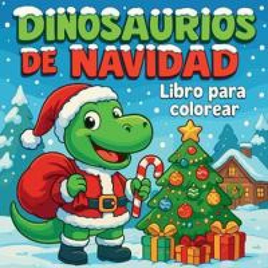 Dinosaurios de Navidad - Libro para colorear