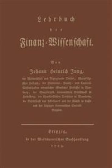 Lehrbuch der Finanz-Wissenschaft