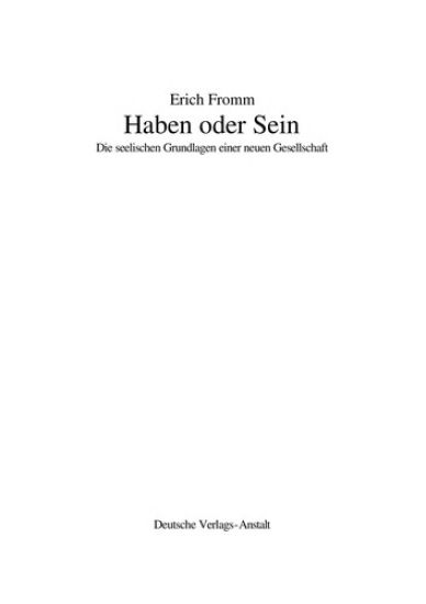 Haben oder Sein