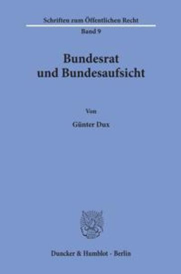 Bundesrat Und Bundesaufsicht