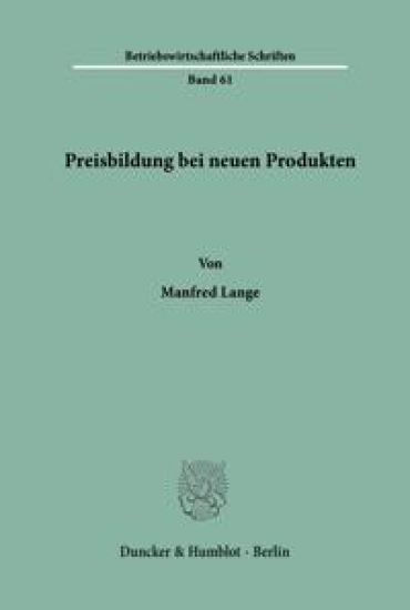 Preisbildung Bei Neuen Produkten