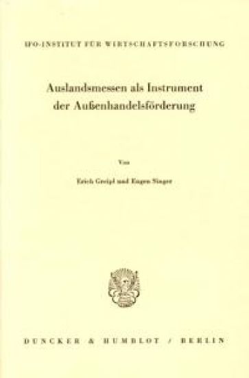 Auslandsmessen ALS Instrument Der Aussenhandelsforderung
