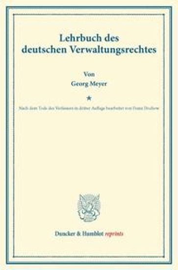 Lehrbuch Des Deutschen Verwaltungsrechtes