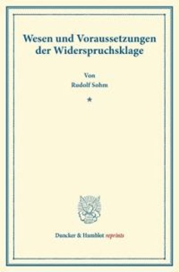 Wesen Und Voraussetzungen Der Widerspruchsklage