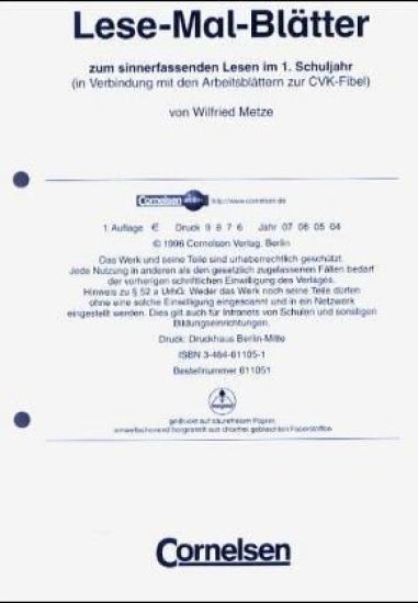 CVK-Fibel. Lese-Mal-Blätter. Nach den neuen Rechtschreibregeln