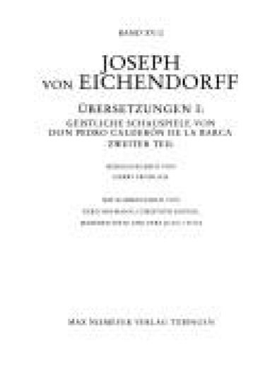 Übersetzungen I,2 - Geistliche Schauspiele Von Don Pedro Calderón de la Barca – Harry Frohlich, kirjan kansikuva