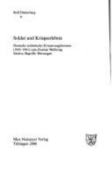 Soldat und Kriegserlebnis