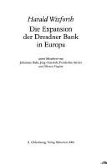 Die Expansion Der Dresdner Bank in Europa