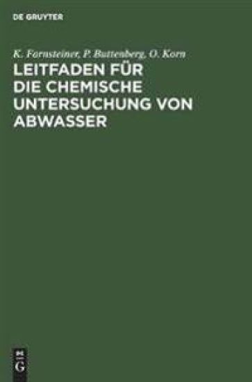 Leitfaden Für Die Chemische Untersuchung Von Abwasser