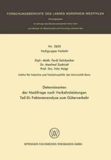 Determinanten der Nachfrage nach Verkehrsleistungen