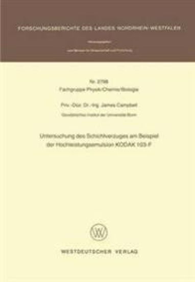 Untersuchung des Schichtverzuges am Beispiel der Hochleistungsemulsion KODAK 103-F