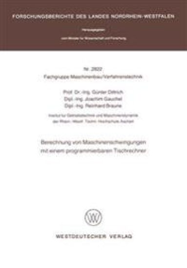 Berechnung von Maschinenschwingungen mit einem programmierbaren Tischrechner