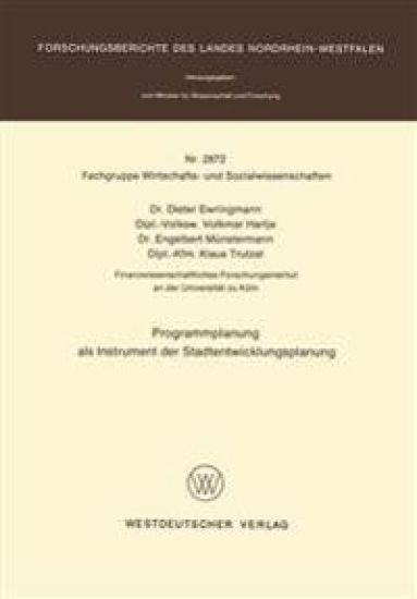 Programmplanung als Instrument der Stadtentwicklungsplanung