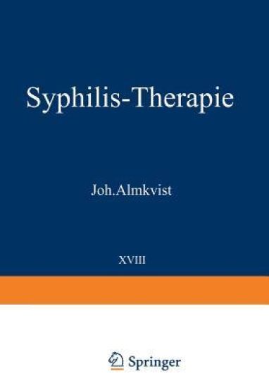 Syphilis-Therapie – Joh. Almkvist, kirjan kansikuva