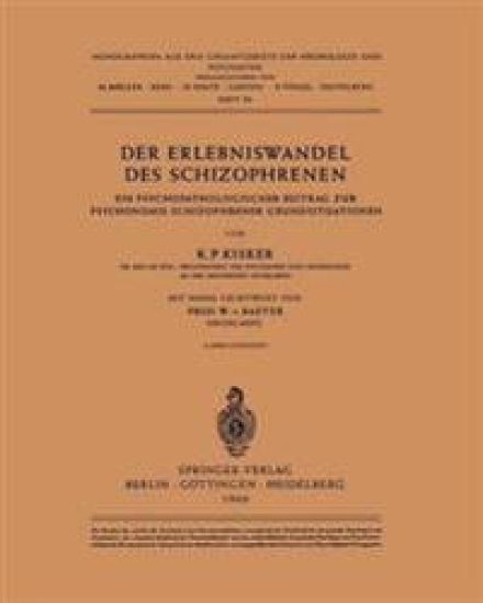 Der Erlebniswandel des Schizophrenen