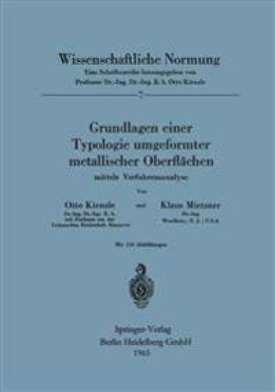 Grundlagen einer Typologie umgeformter metallischer Oberflächen