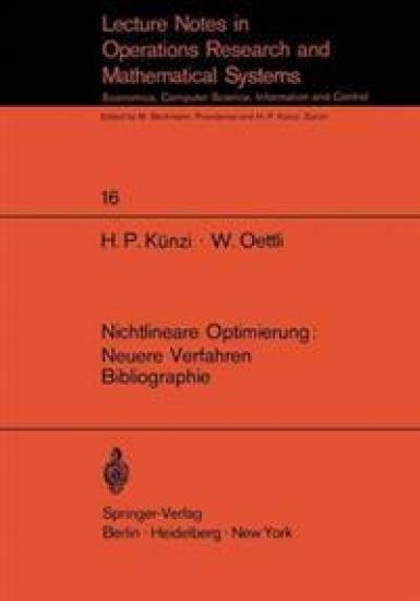 Nichtlineare Optimierung: Neuere Verfahren Bibliographie