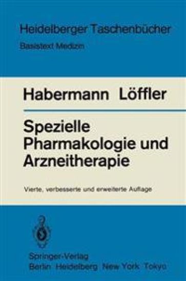 Spezielle Pharmakologie und Arzneitherapie – E. Habermann, kirjan kansikuva