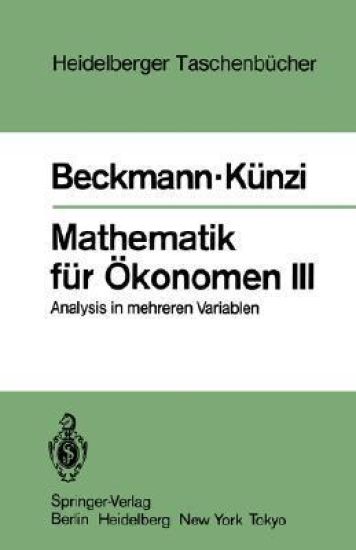 Mathematik für Ökonomen III