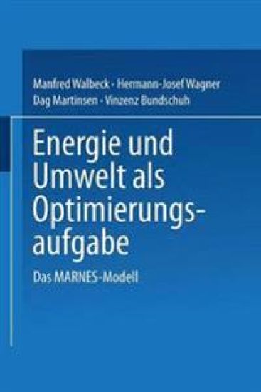 Energie und Umwelt als Optimierungsaufgabe – Manfred Walbeck, kirjan kansikuva